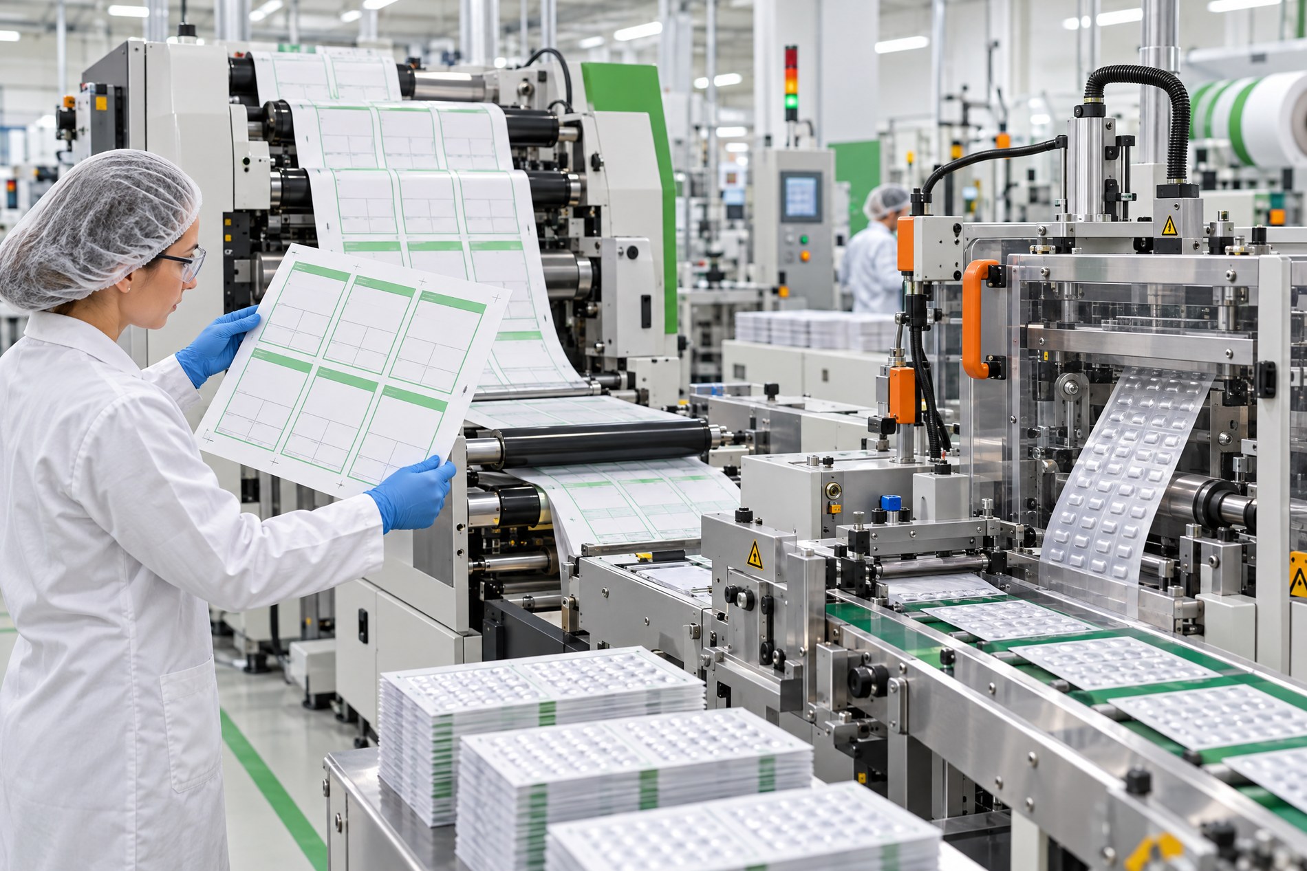 Pharmacy workflow with medication packaging and automation equipment
