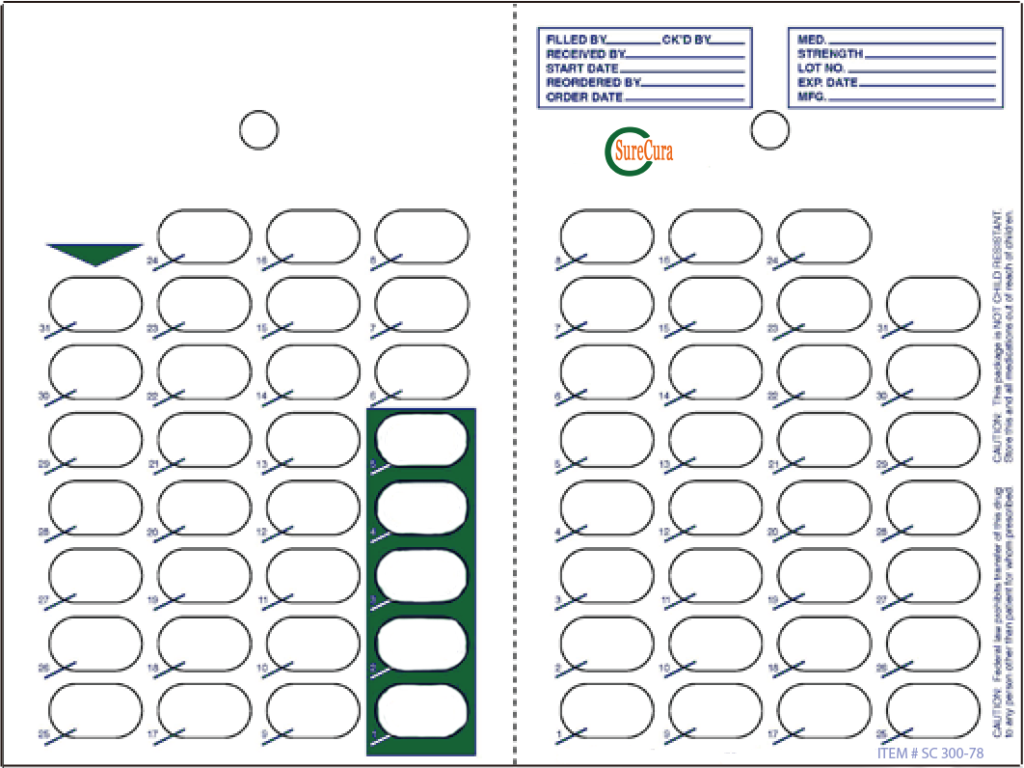 SureCura 31-Dose 1-Piece Heat Seal Card 300 78
